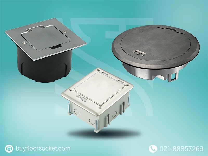 عکس باکس پریز کف خواب IP44 و دایره و مستطیل پرسیکاIP65